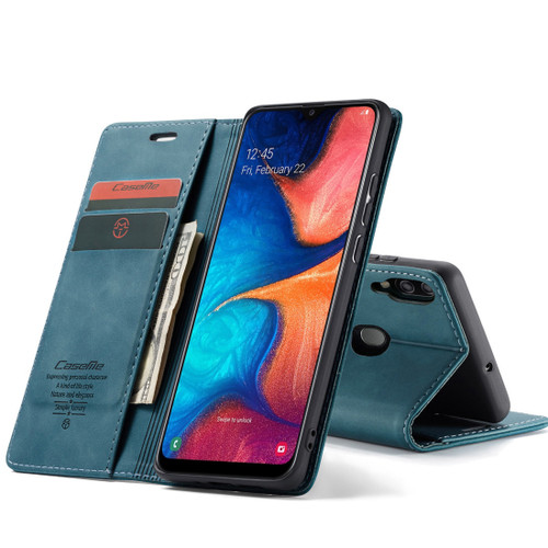 CaseMe 013 Multifunctional Retro Frosted Horizontal Flip Leather Case Galaxy A20 / A30, with Card Slot & Holder & Wallet - Blue